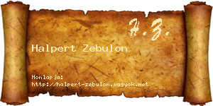 Halpert Zebulon névjegykártya